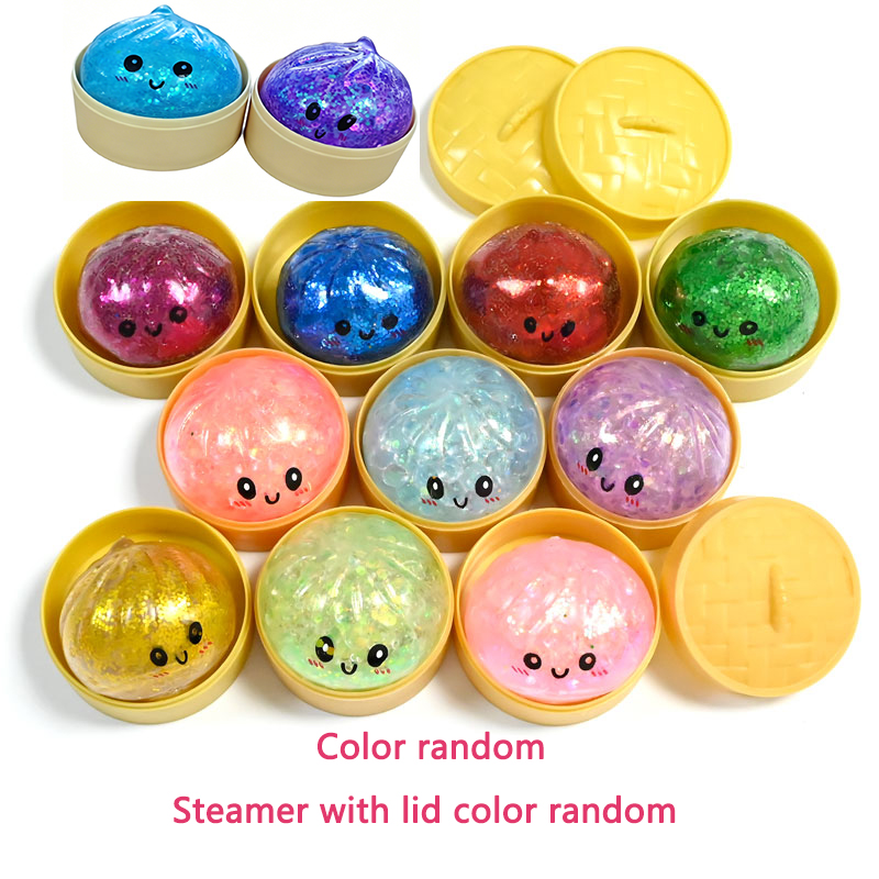 New Glitter Rare Hidden Edition Dumpling Squishy Sparkle Bun Sensory Steamer Soft Fidget Toy Stress Relief for Adults Office
