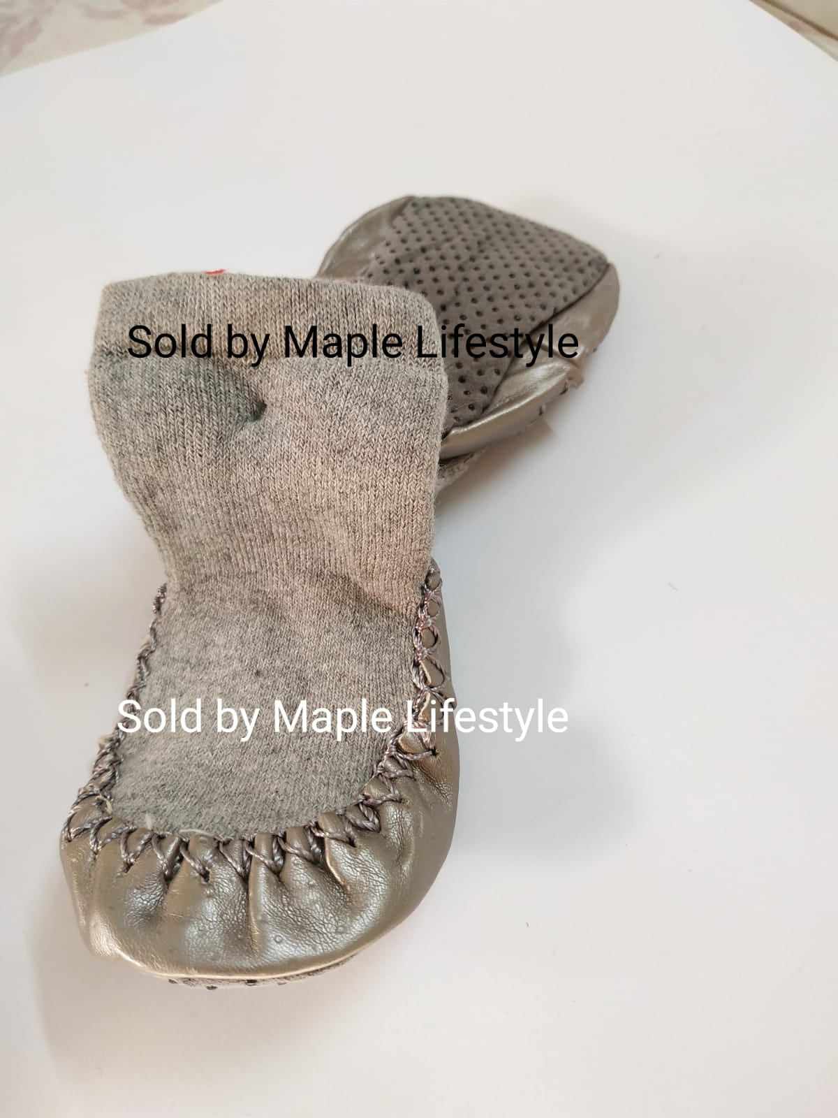 Babies Toddler Infant first Walker Soft Warm leather bottom Carpet/Floor Booties Socks (1 pair) by Maple Lifestyle
