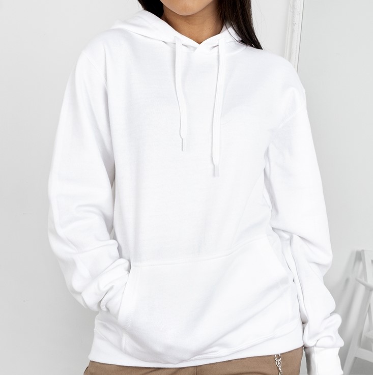 basic white hoodie
