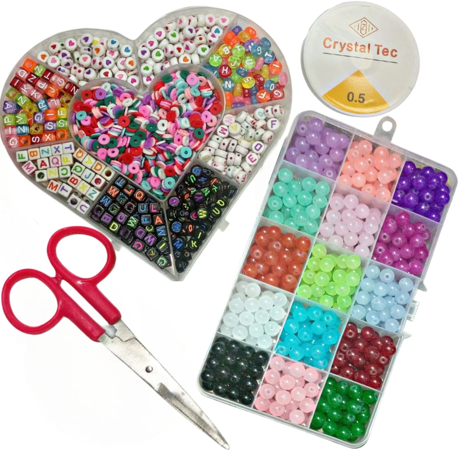 Complete DIY Bracelet & Jewellery Making Kit for Girls | Magnetic Heart Charms + Jump Rings & Lobster Clasps | Alphabet Beads & Accessories Set with Big Storage Box | DIY Jewellery Making Beads Box | Art & Craft Kit for Kids & Teens (Multiple Kits Availab