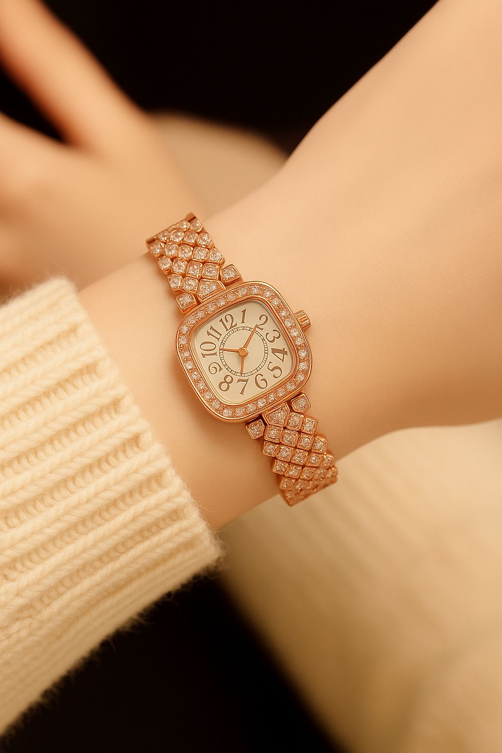 New Stylish Watch for Girls with Box Packing | Elegant Golden Chain Ladies Watch | Stylish Wrist Watch for Women | Girls Watch for Eid, Birthday & Gift | Premium Design Ledies Chain Watch