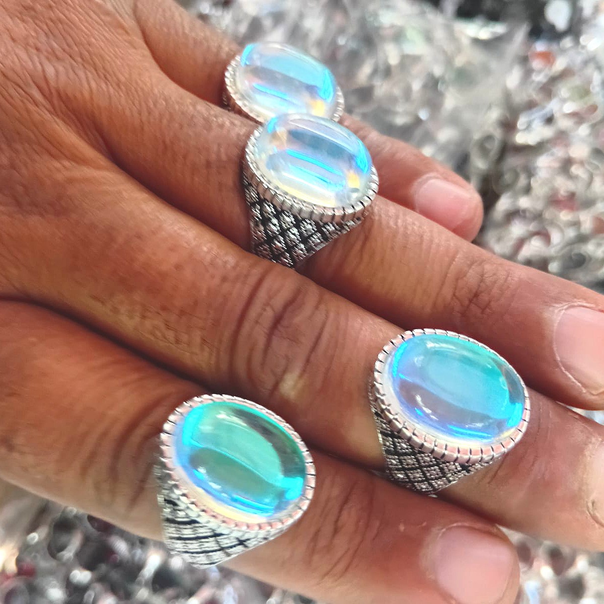 Water Opal & stone Glowing agate gemstone 7crt plus . water Opal stone/Stone/Gemstone/Nag/Stone Ring /Gemstone Ring.