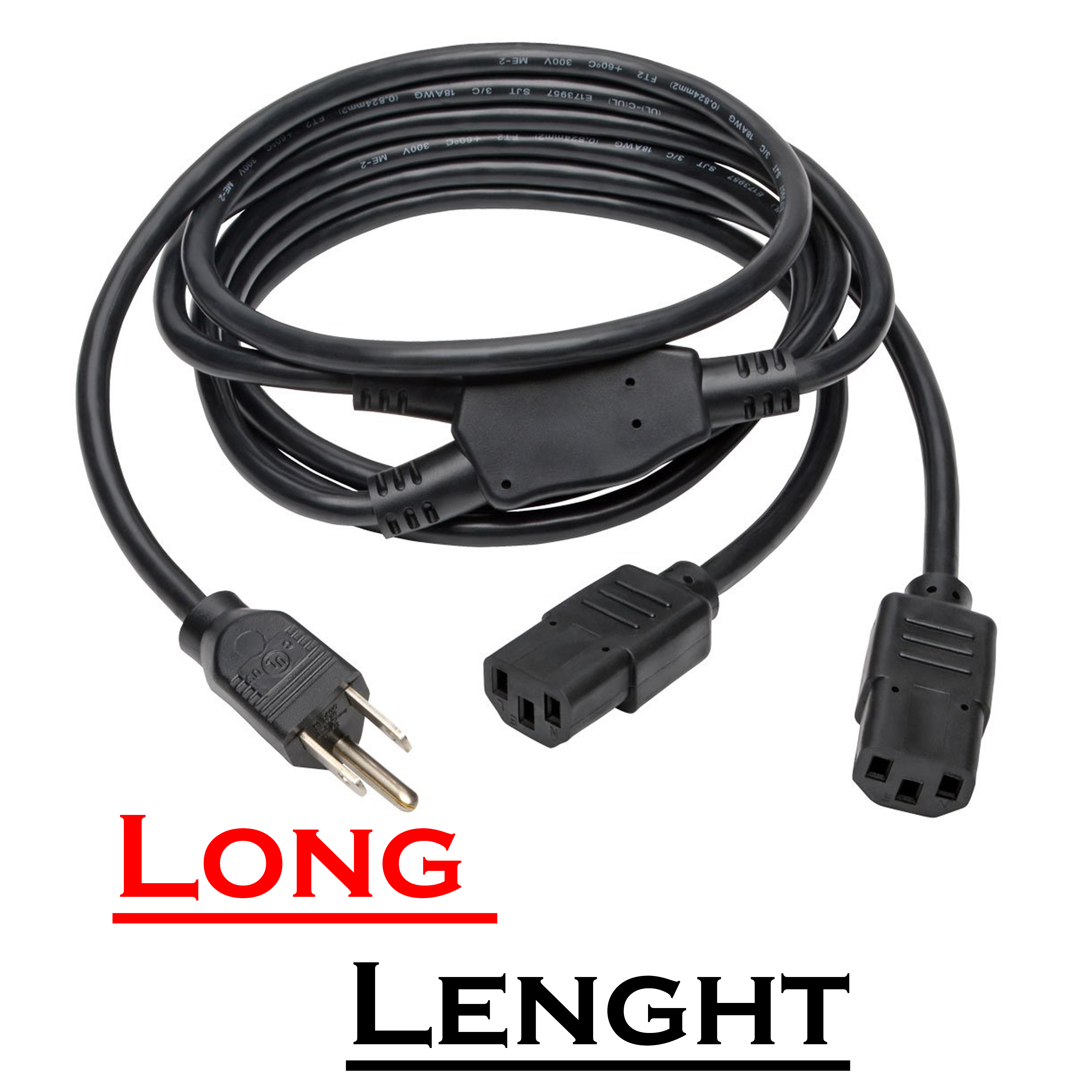 Y Shape Power Cable 2 in 1 for PC and Workstations -  High Quality Y Power Cord Power Splitter Cable for Computers and Monitors - 2 in 1 Power Cable for Computer 100% Pure Copper Cable - Power Cord Cable 2 in 1