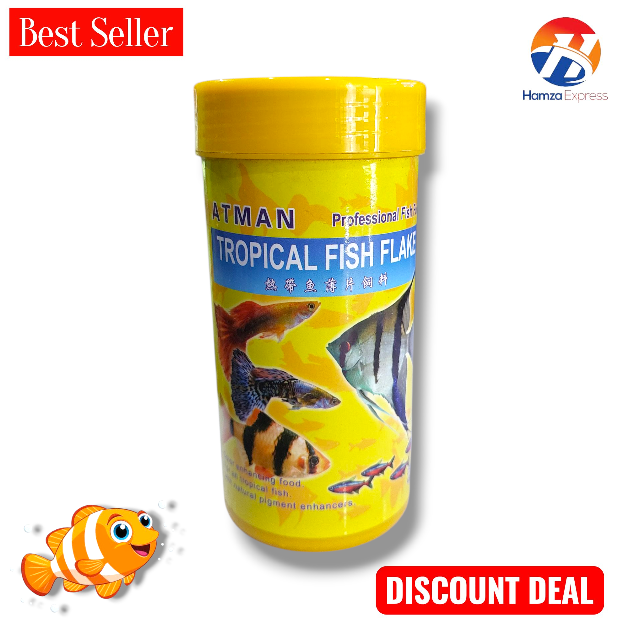 Atman Professional Fish Food Tropical Fish Flake 25 GRAM BY HAMZA EXPRESS