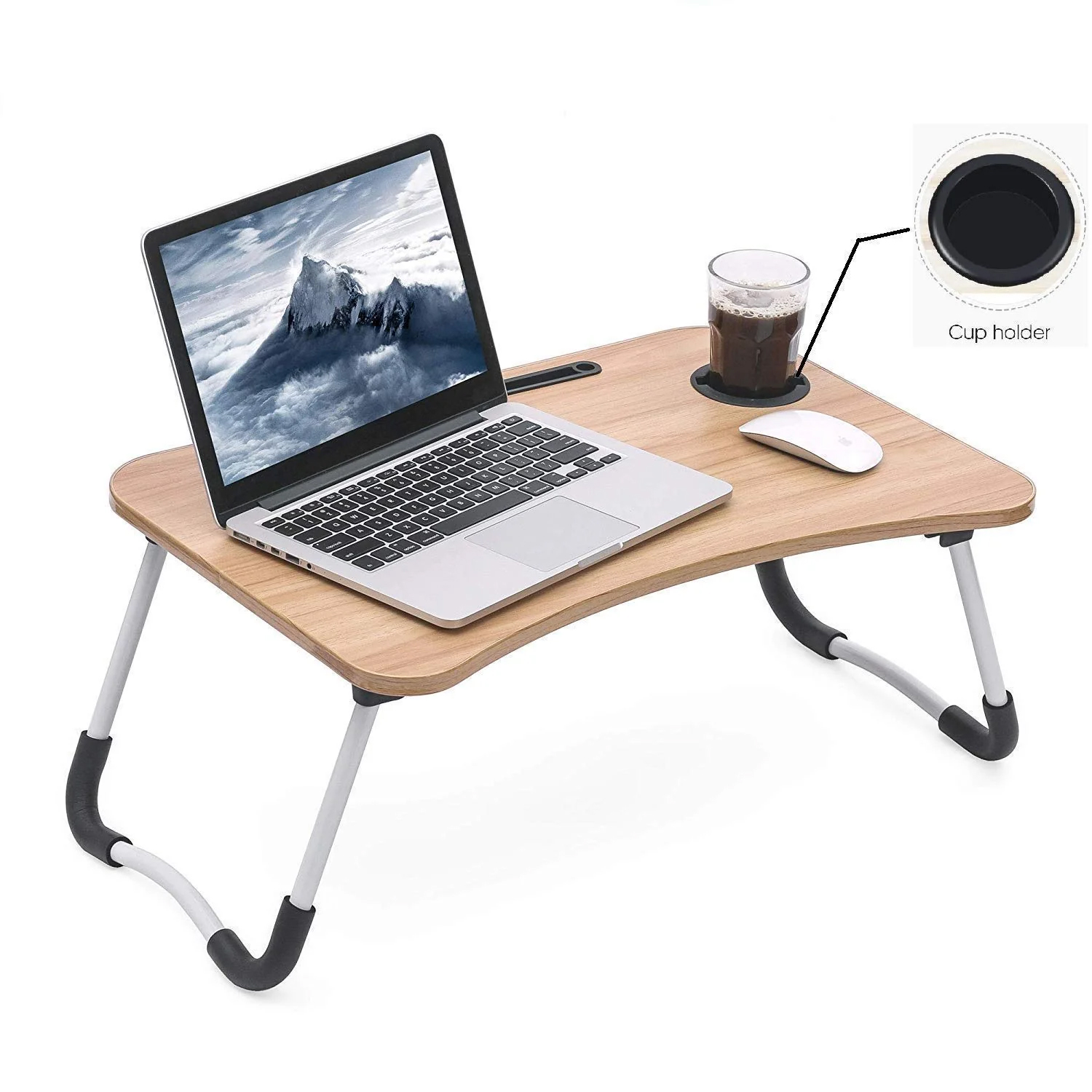 New Fold-able Wooden Portable Laptop Table Fold-able Dormitory Bed Laptop Desk breakfast table gaming table office desk portable breakfast table reading desk home and office desk foldable table multipurpose cup holder an notebook stand
