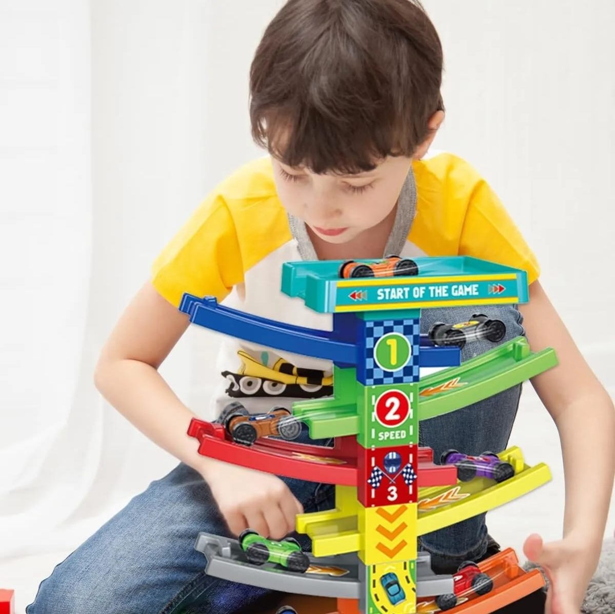 DIY Gliding Rail Car Toy for Kids Electric Track Racing Car Set | Sliding Rail Car Game | Educational DIY Assembly Toy | STEM Learning Toy for Boys & Girls | Battery Operated Track Car | Fun Interactive Kids Gift Toy