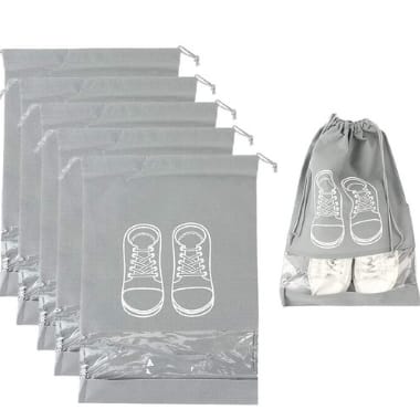 pak of 12 Shoes Storage Bags, Shoes Bags, Travel Shoes Storage Bags With Clear Window, Shoes Storage box, Stackable Shoes Organizer for closet, Portable Waterproof Dustproof Sorting Shoes Bags, Drawstring Bags, Shoes Storage Bags With Transparent Window,