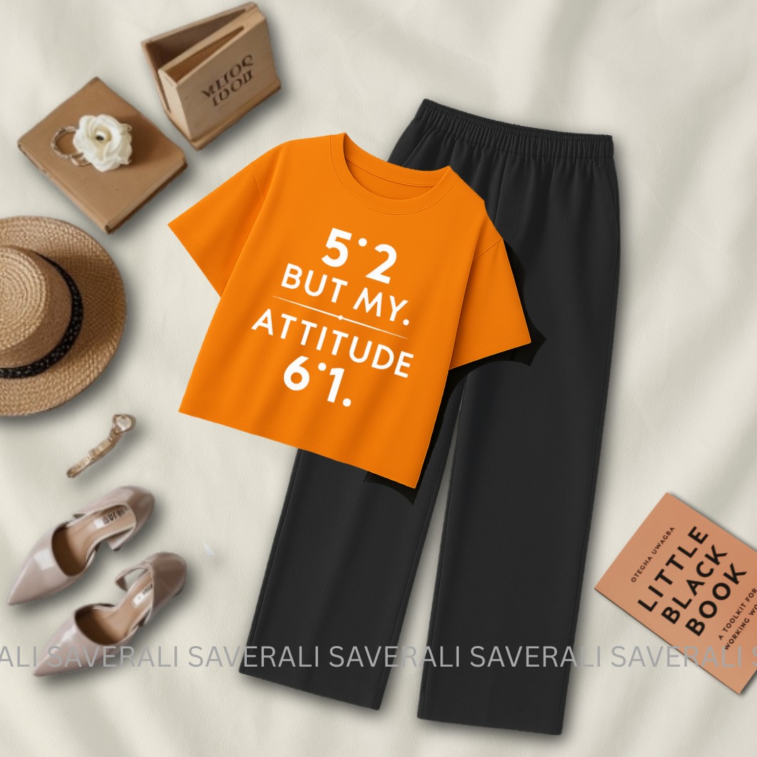 Soft and Comfortable Crop Top T-shirt with Flapper Trouser Combo for Women and Girls