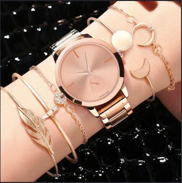 Women Watch Set Luxury Gold Dress Quartz Watch Bracelet Ladies Sports Wrist Watch Clock Gift Woman Relogio Feminino 2023 R3219  C