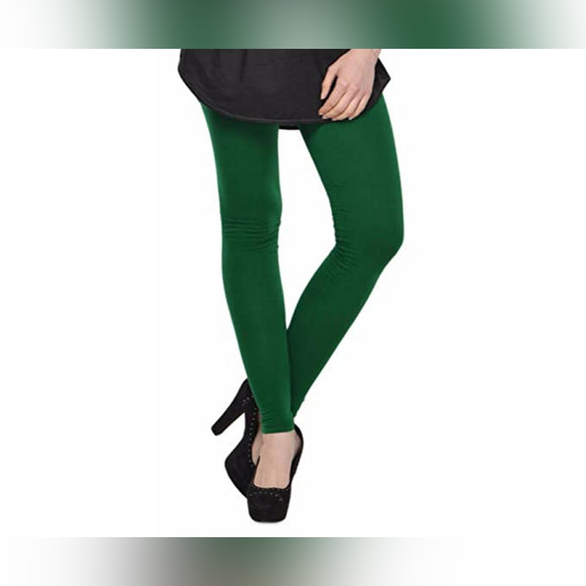Dark Green Ladies Tights high Stretch Leggings For Spring And