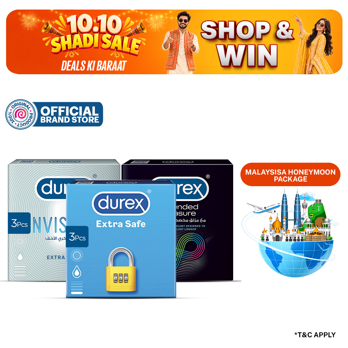 Durex Condoms Try Me Pack - Invisible 3 Pcs + Extended Pleasure 3 Pcs + Extra Safe 3 Pcs