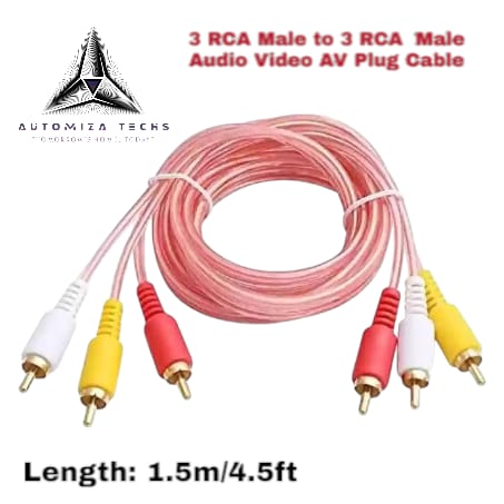 3 RCA Male to 3 RCA Male Connector Composite AV Wire Plug Pure Copper Audio Video Cable