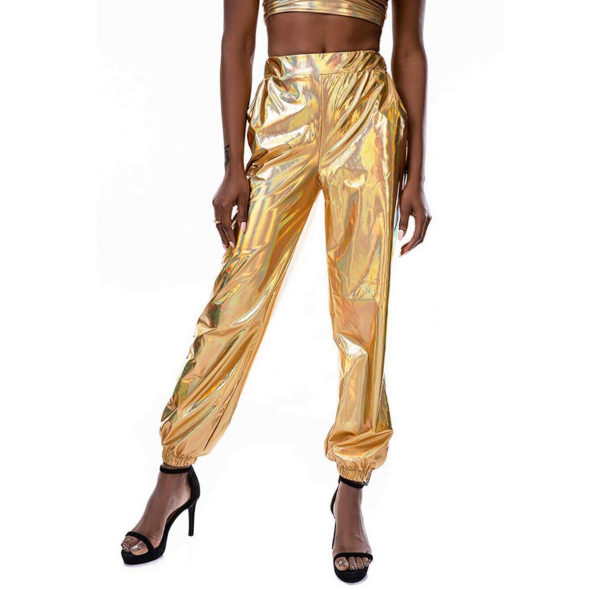 Gold shop shiny pants