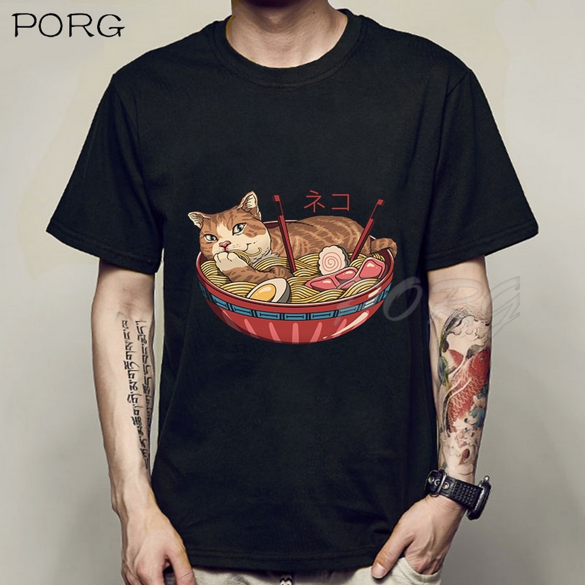 cat print t shirt mens