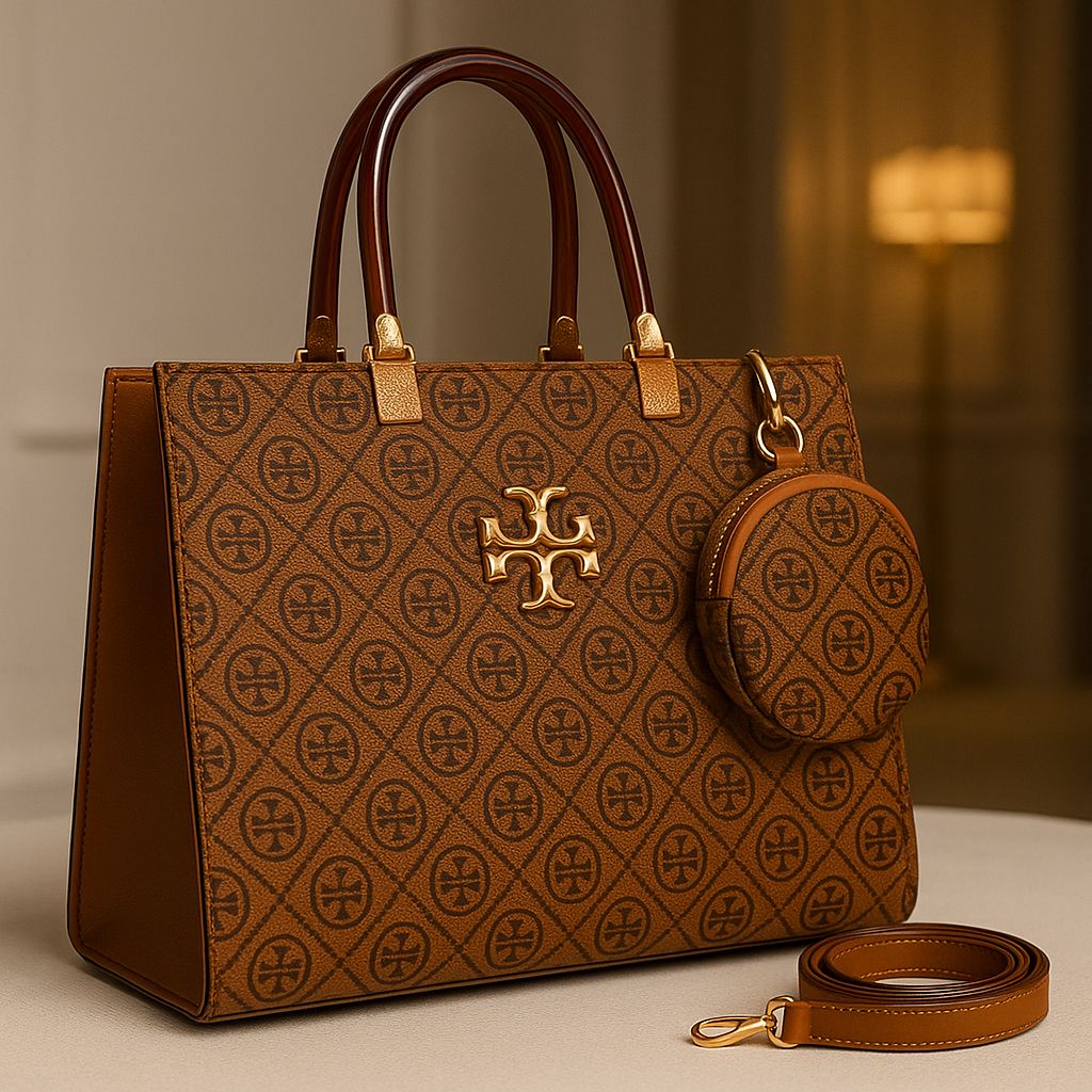 Luxury Pattern Tote Bag with Mini Pouch – Elegant Designer-Inspired Handbag for Women