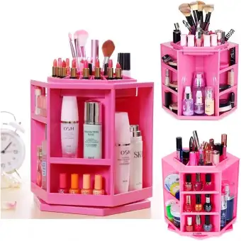 360 Degree Spinning Cosmetic Organizer Display Makeup Box Brush Cleanup Rotating Desktop Storage Rack Buy Online At Best Prices In Pakistan Daraz Pk