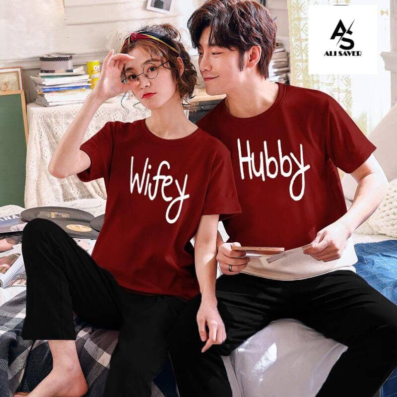 Couple Printed Night Suit For Women And Men