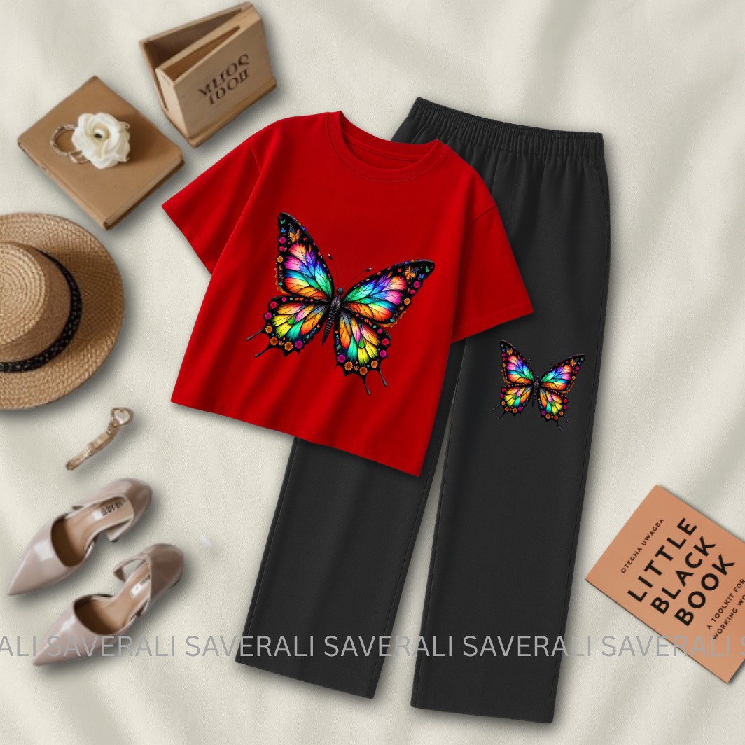 2-Piece Crop Top Set – Tee & Flapper Bottoms for Women and Girls