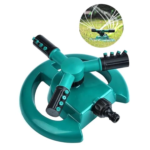 High quality Automatic Rotating Plastic 3-arm garden sprinklers for garden 360 irrigation system