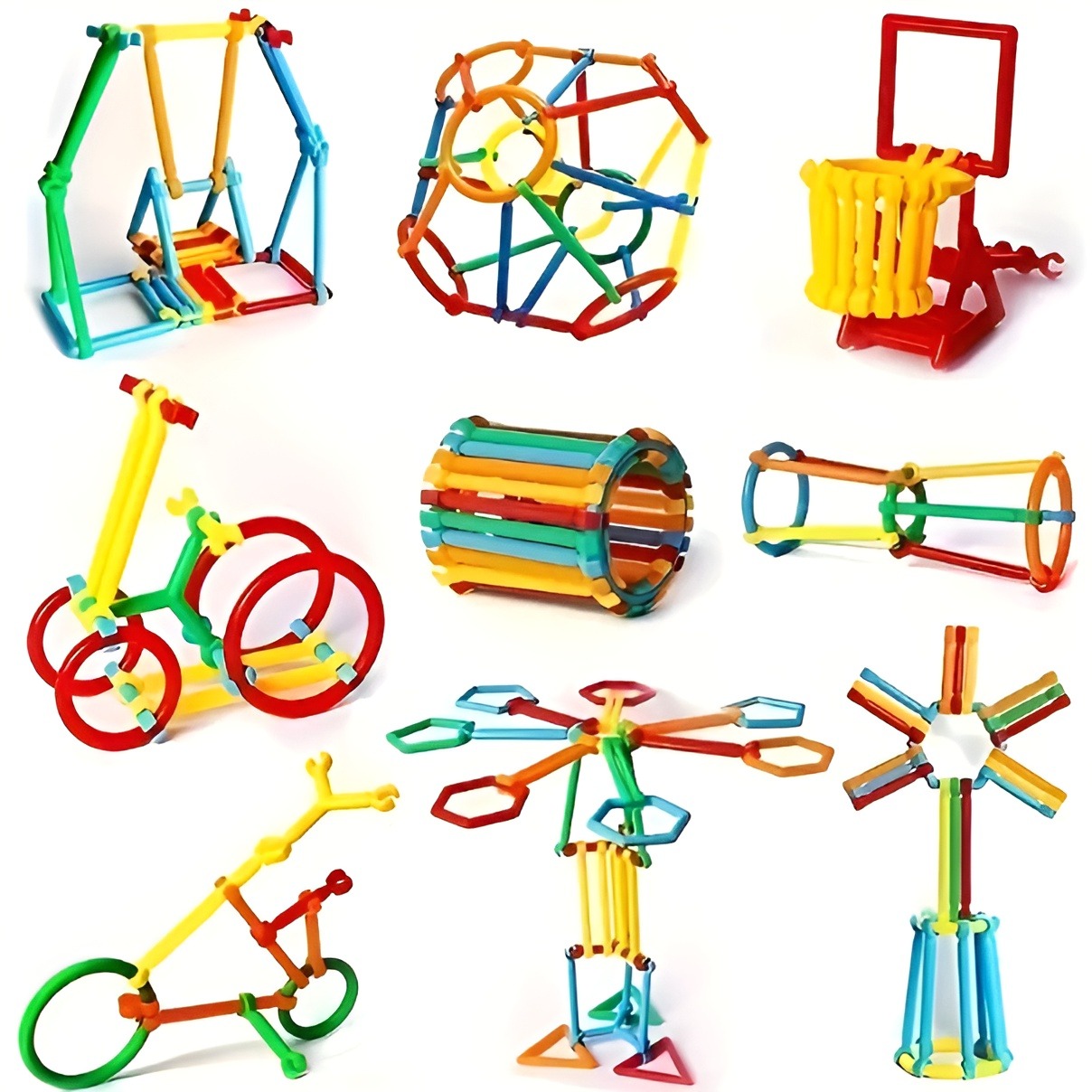 Intelligence Educational Building Blocks Toys for Kids Construction Engineering Game Creative Interlocking Connection Kit Blocks Toy for Boys and Girls