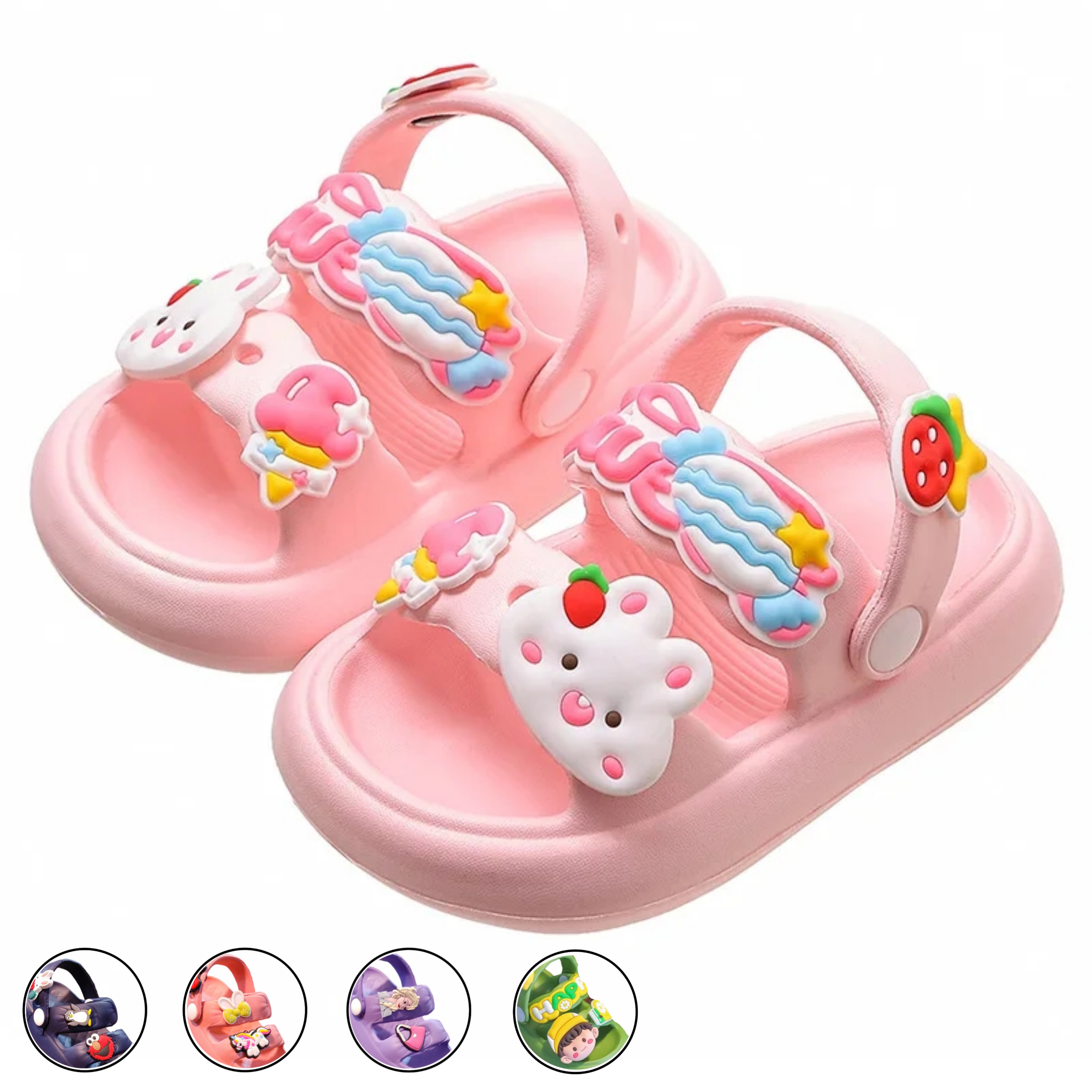 9 Month to 6 Year Children Slippers Summer Baby New Cute Rabbit Soft Sole Sandals Indoor Soft Anti Slip Girl Sandals Hole Shoes Kids Beach Shoes