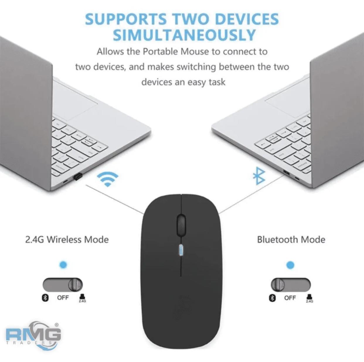 HP W10 Wireless Rechargeable Mouse With RGB Lights Adjustable DPI Silent Click With Ultra Thin