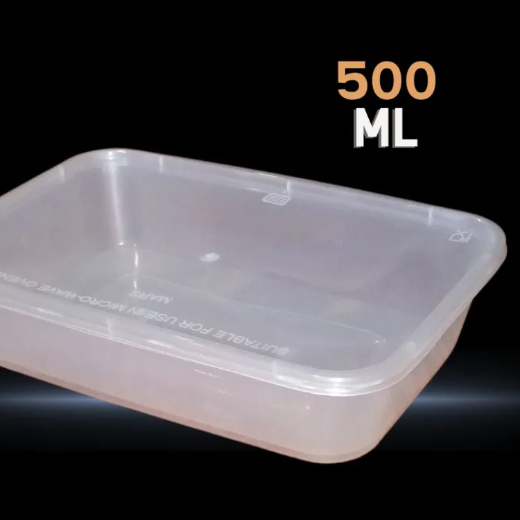 PP Black Food Grade Plastic Containers, For Biriyani Gravy Container,  Size/Dimension: 500ml