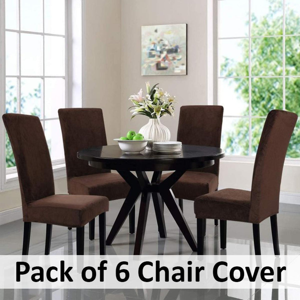 Dining Chair Covers (Pack of 6) Kitchen Chair Cover, Parsons Chair Slipcover, Spandex Chair Protectors for Dining Room Stretch Chairs Cover