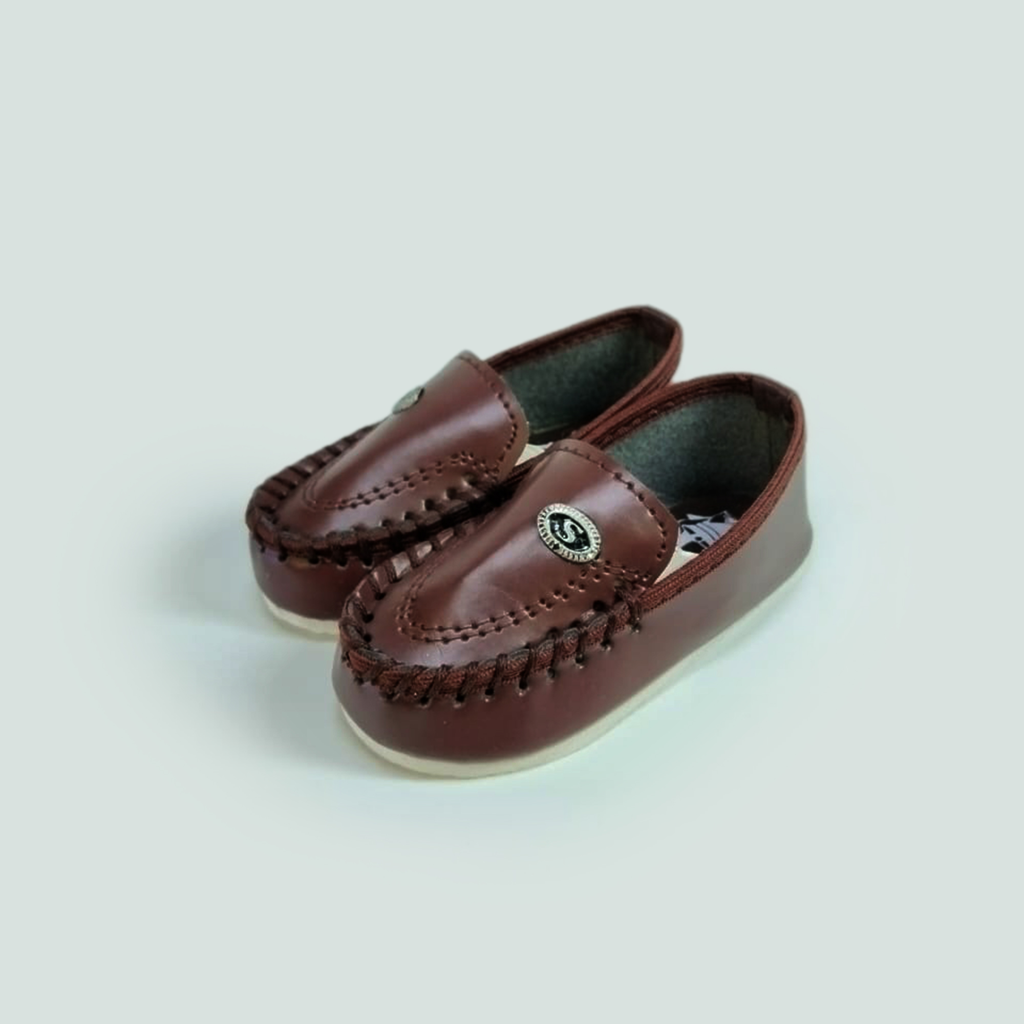 New Elegant Kids Unisex Leather Slip-On Moccasins, Flat Heel Closed Toe Sandals for Boys & Girls