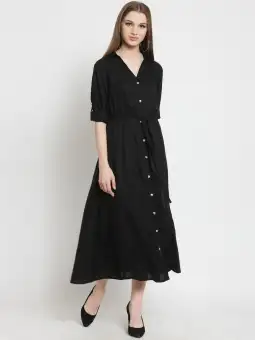 long black shirt dress