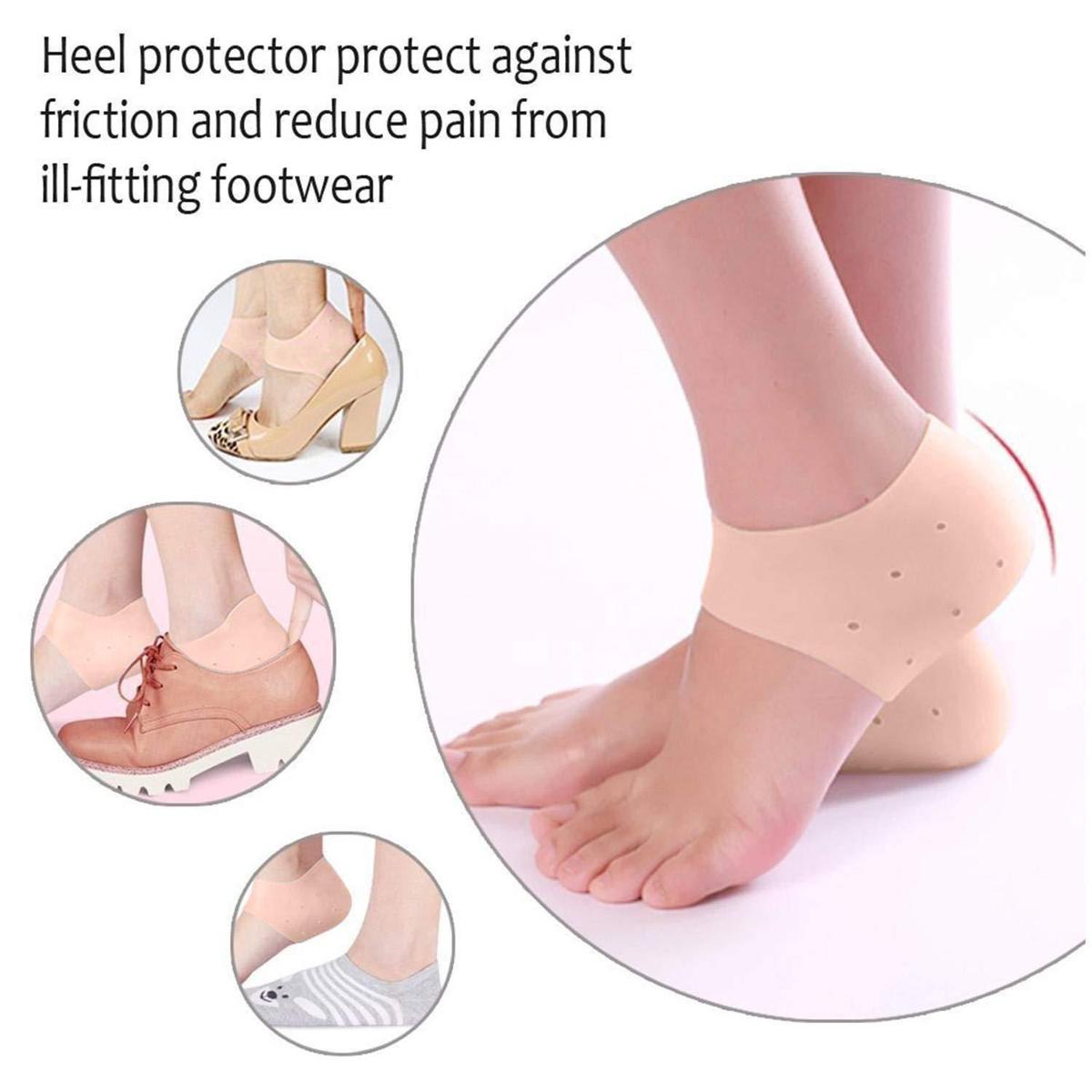 Silicone Gel Heel Pad Socks For Pain Relief And Anti Crack Heel 1 Pair Heel Cups Heel Guards Heel Protectors Heel Sleeves For Relieve Heel Pads Cushion Heel Pain, Heal Dry Cracked Heels, Achilles Tendinitis, For Men & Women