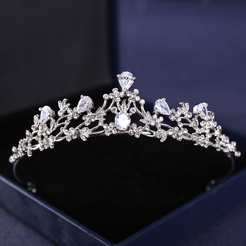 Silver Color Crysta Crowns And Tiaras Baroque Vintage Crown Tiara For