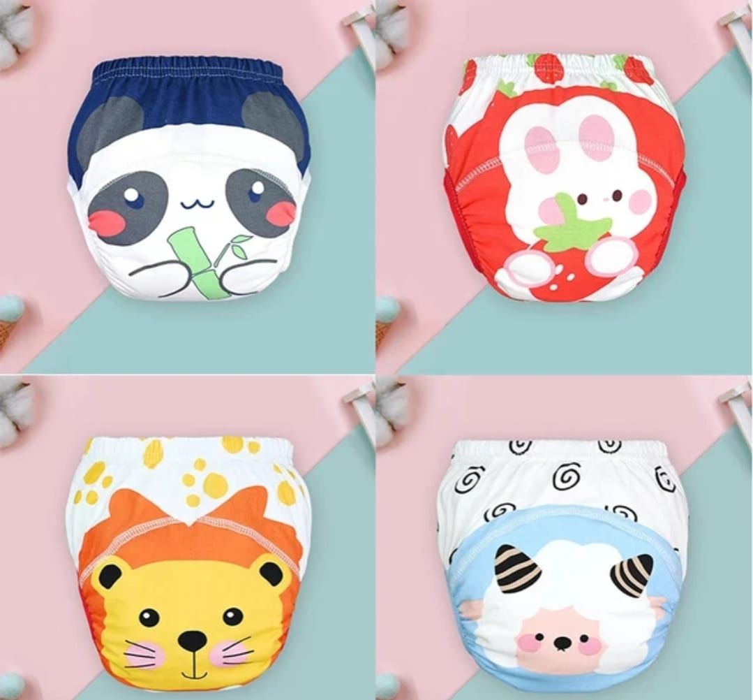 1 Pcs Baby Washable 3 Layers Baby Cloth Diaper Reusable Cotton Elastic Waist Cloth Diapers 0-18KG Nappy learning pants (Random colors)