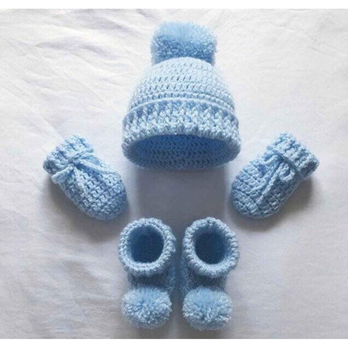 Crochet Baby Hat And Scratch Mittens Crochet Cap Shoes And Gloves