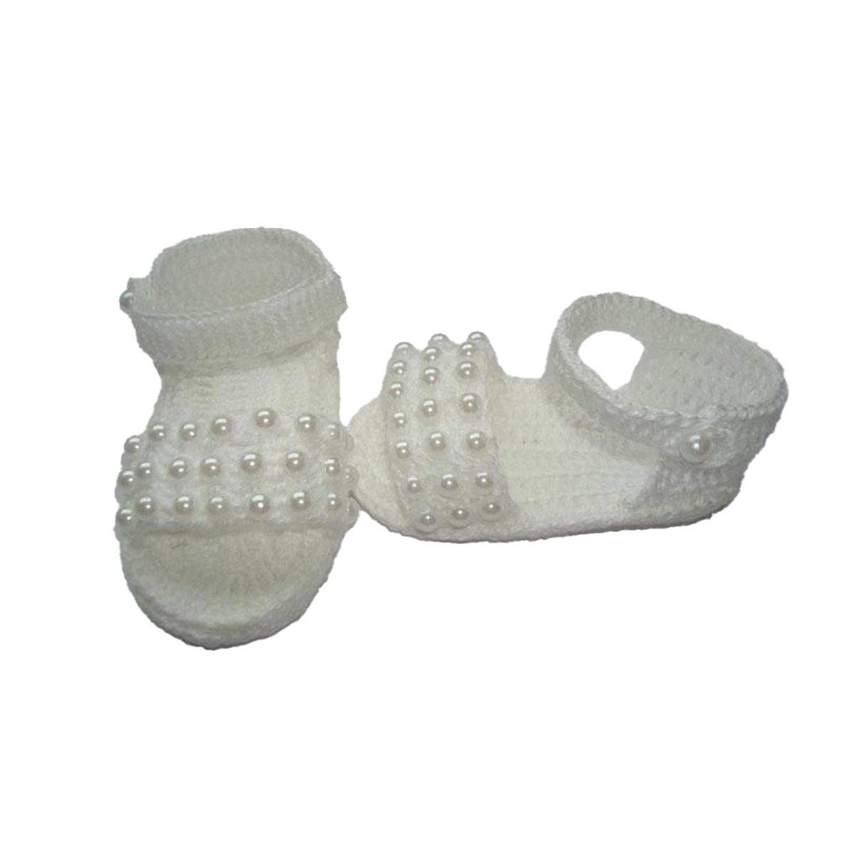 Multi Pearls Woolen Handmade Crochet Baby Summer Sandal
