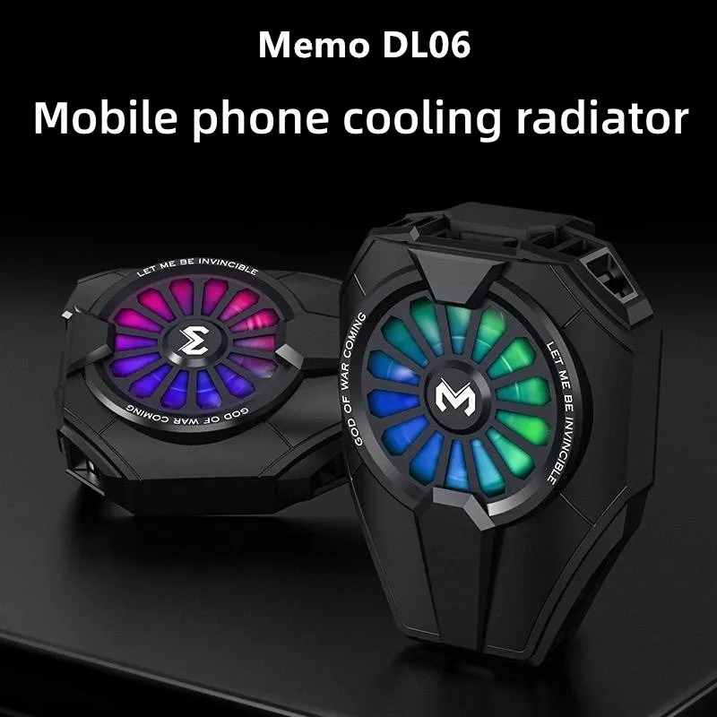 MEMO Dl05 | DL06 Phone Radiator Mobile Cooling Fan Game Cooler System - Gaming Fan For PUBG Phone Cooler , FREEFIRE - Gaming Case Cold Wind Handle Fan Cool Heat Sink Semiconductor - Adjustable Light Gamepad Holder