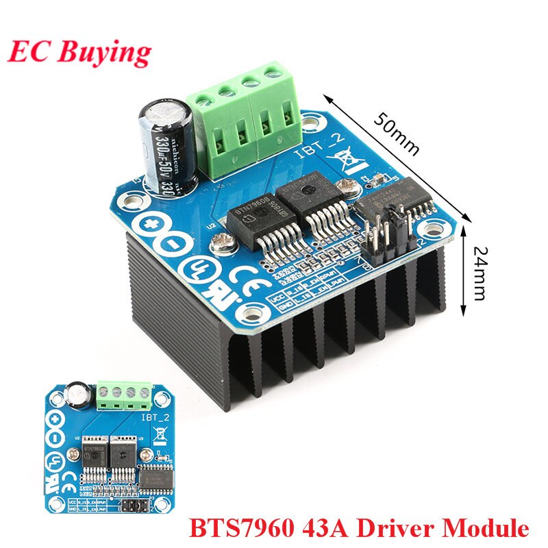 Double BTS7960/BTN7960 43A High-power Motor Drive Module 74HC224 H ...