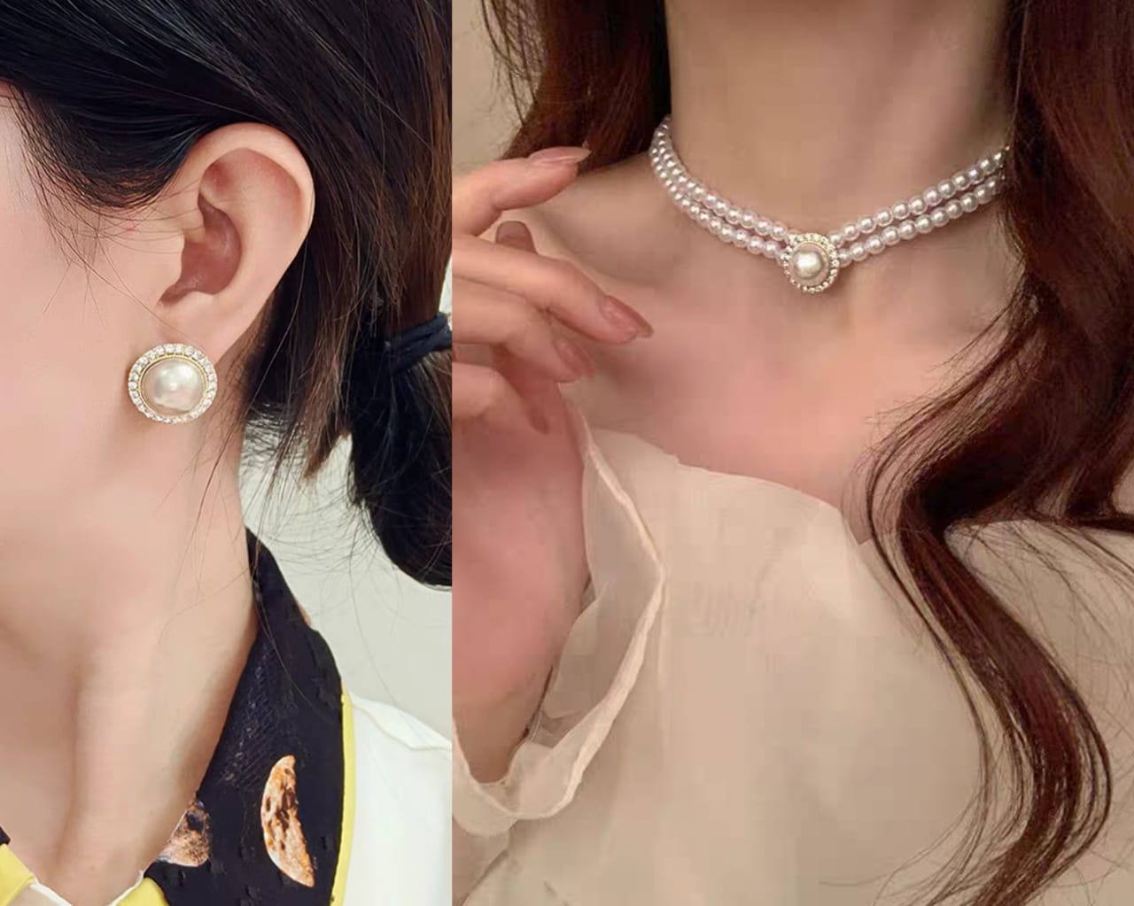 New Beautiful Design Pearl Jewelry Set For Girls N Women's
