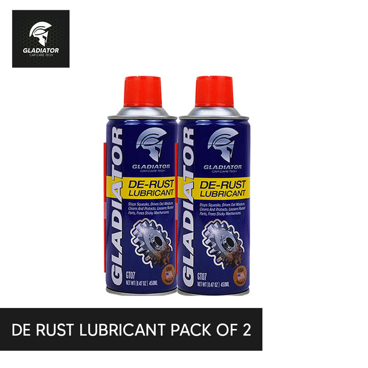 Gladiator De Rust Lubricant - Antirust Spray Lubricant - Pack of 2 - 450ml