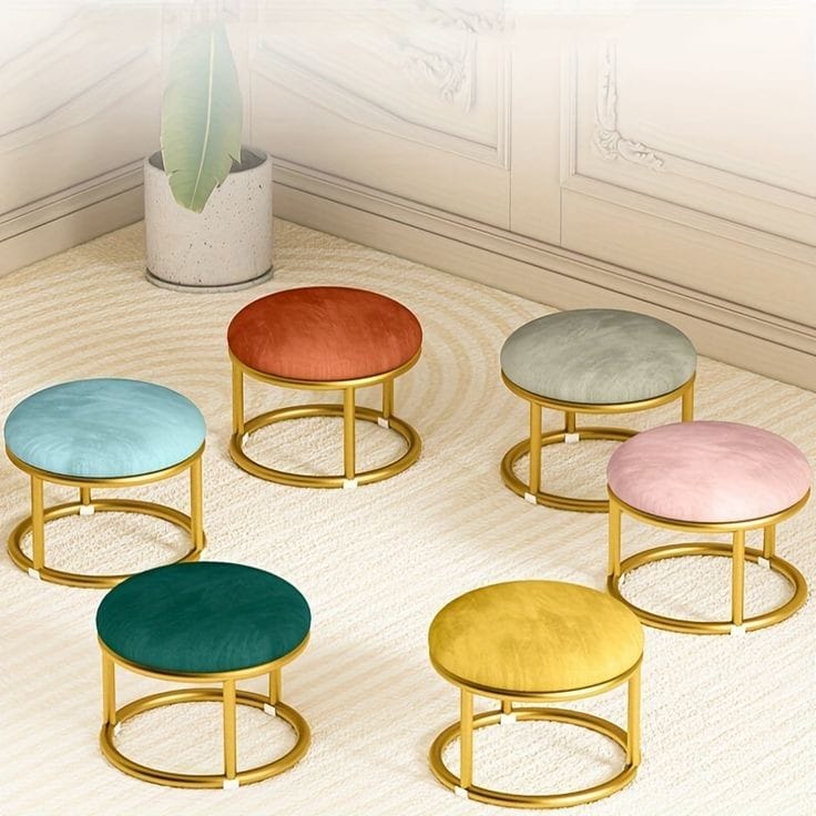 Decorniture-sitting stool sofa chair ottoman stool with metal legs Ottoman pouffes sitting sofa  from room chair for living home Furniture , Customization