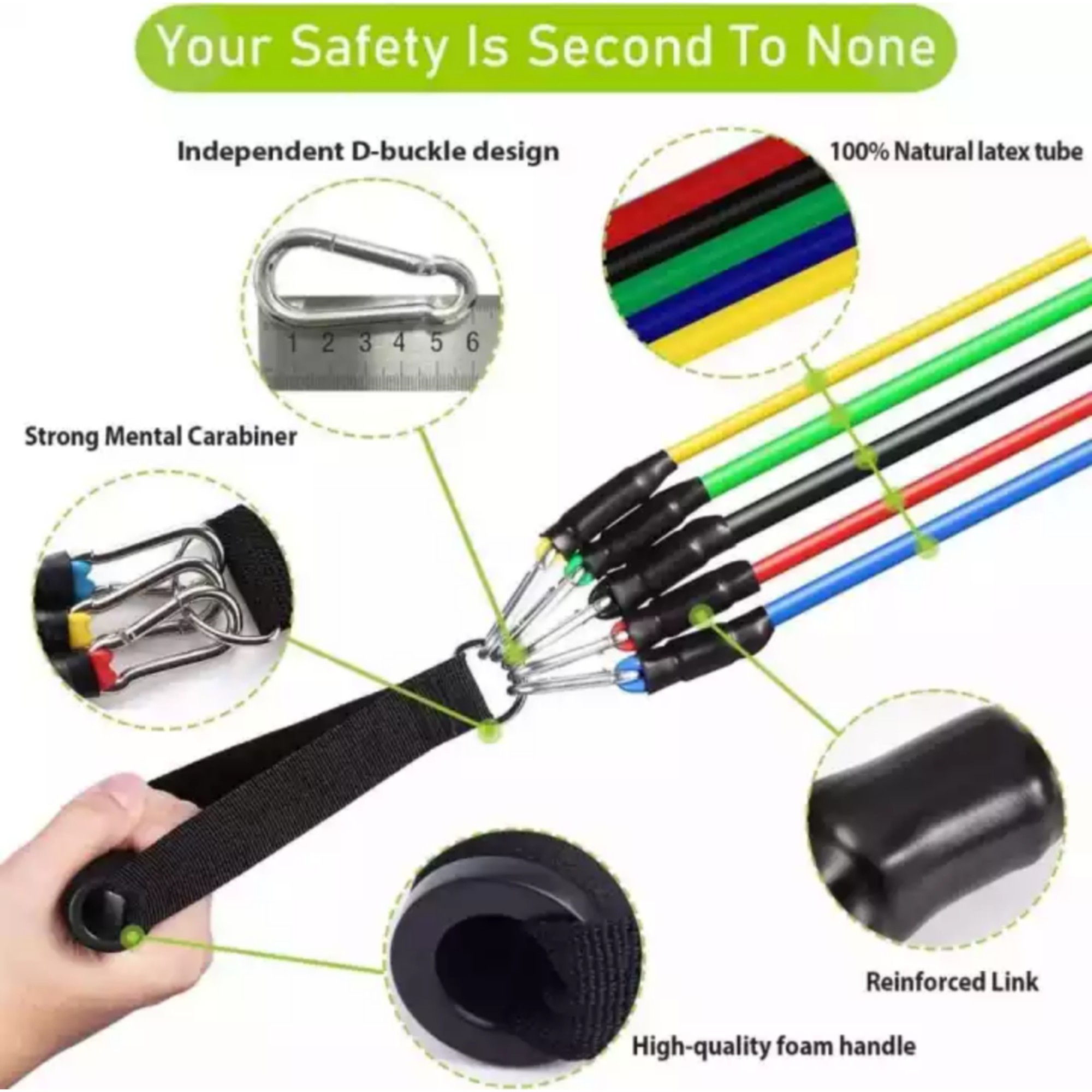 Power Exercise Resistance Band Set for Pull Up  Body Fitness & Workout Loop Bands with Door Anchor