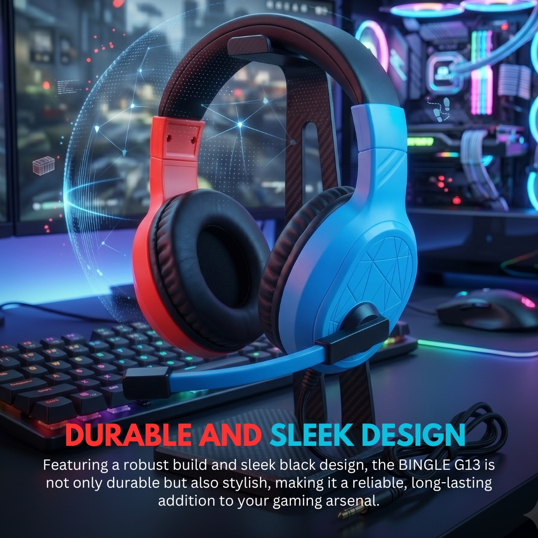 RGB Gaming Headset with Microphone Wired  3D Stereo Surround Sound Over-Ear Headphones for PC PS5 Xbox Nintendo Switch  Noise-Canceling Comfortable Durable Clear Audio Gear – Abid Store