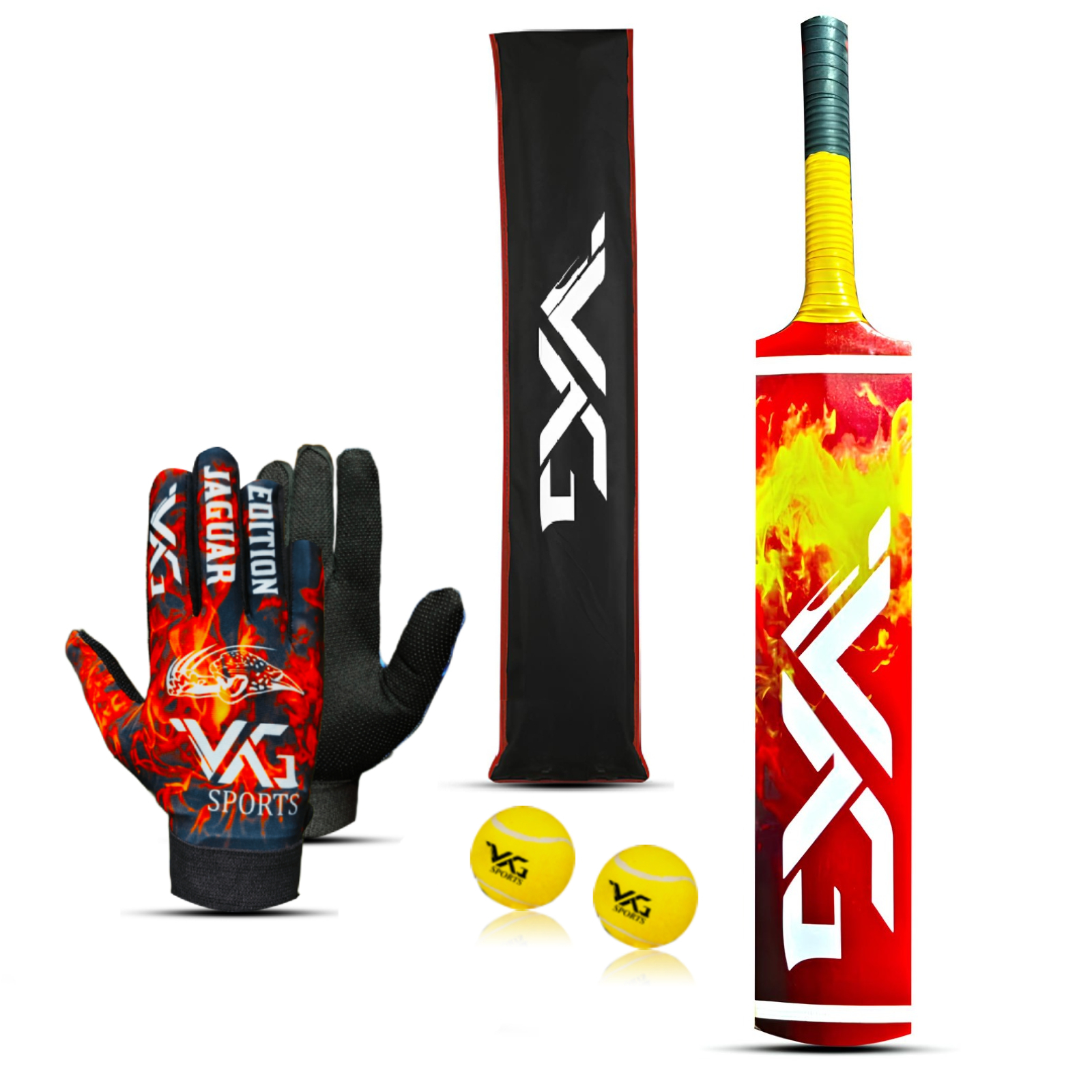 Premium Rawalakot Wood Cricket Bat Kit – Professional Bat, 2 Balls, Inner Gloves & Cover