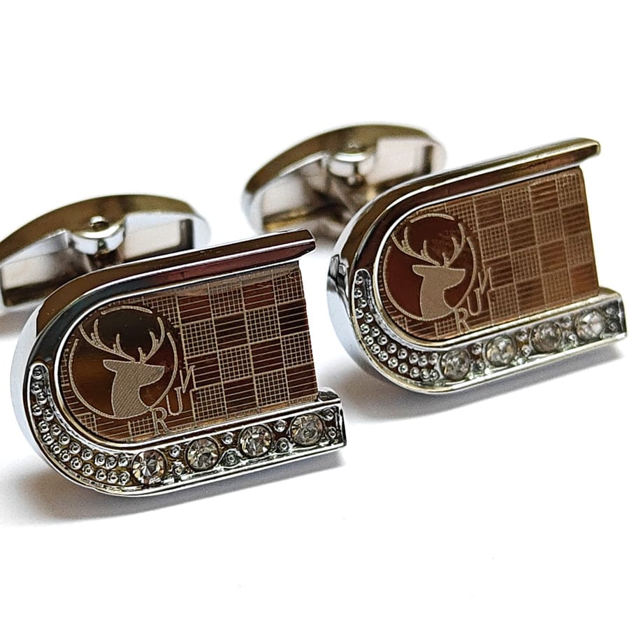 Cufflinks for Men | Markhoor Cufflinks | Diamonds Cufflinks in Brown Textured | High Quality Cufflinks for Men