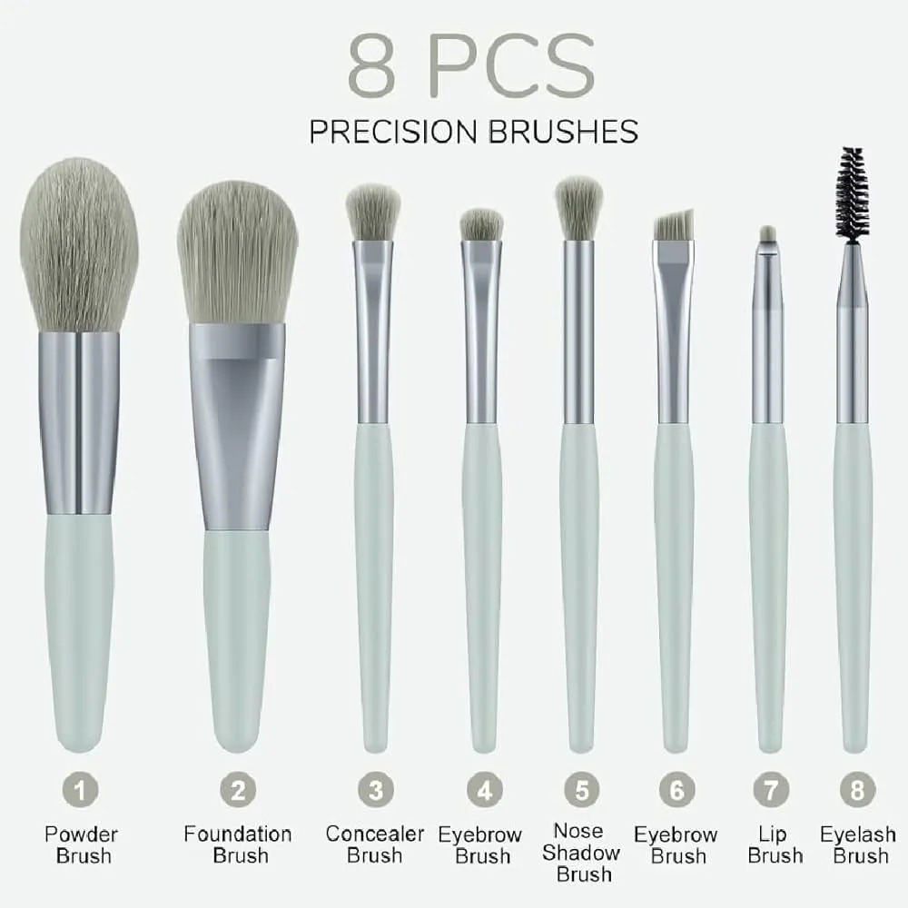 8Pcs Mini Size Makeup Brushes Pcs Mini Travel Portable Soft Makeup Brushes Set Eye Shadow Foundation Powder Eyelash Lip Concealer Blush Make Up Brush Set