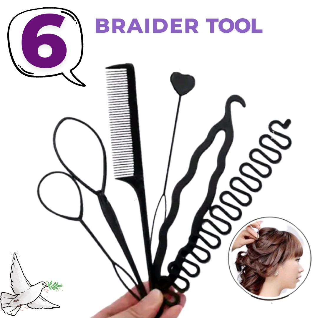 16/6Pcs Hair Style Braider Tool Set & Professional Salon Hair Comb Set Hairdressing Combs Set- Fashion Hair Accessories