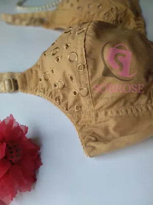 Bra For Girls Ladies Undergarments Sobrose Pure Cotton Bra Non Padded Half  Cup Bra for Women Chikan Embroidery Casual Bras for Girls and Comfortable  Adjustable Ladies Brassiere Brazzer in Skin Color 32