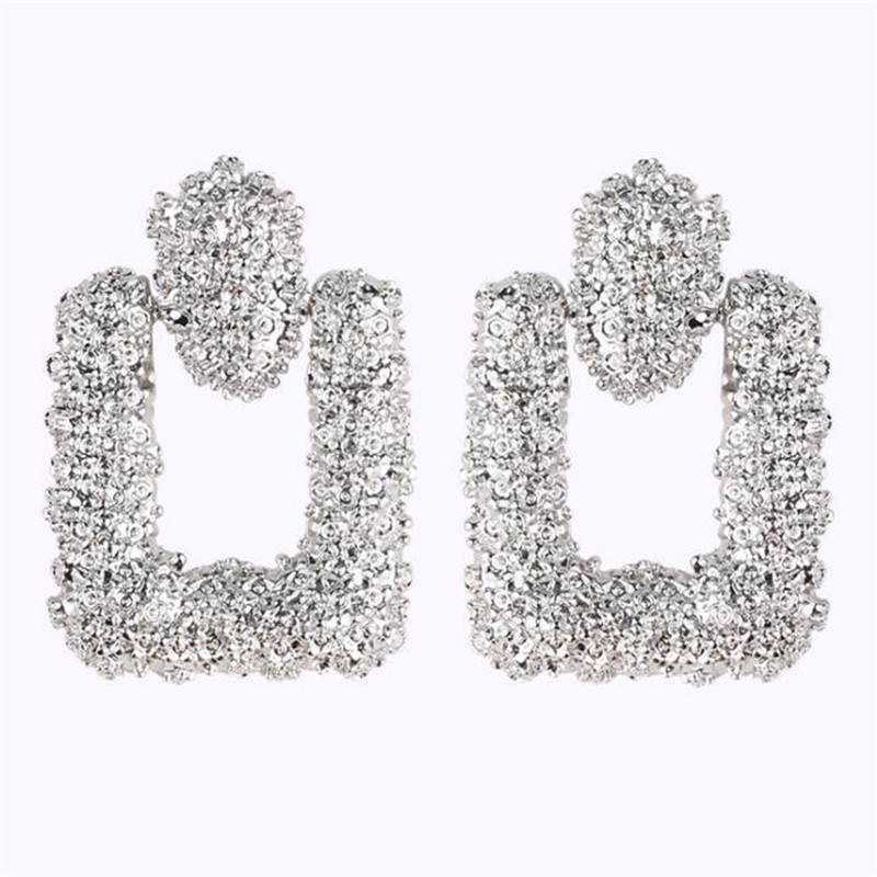 African Style Golden Square Earrings â€“ Trendy Drop Jewelry