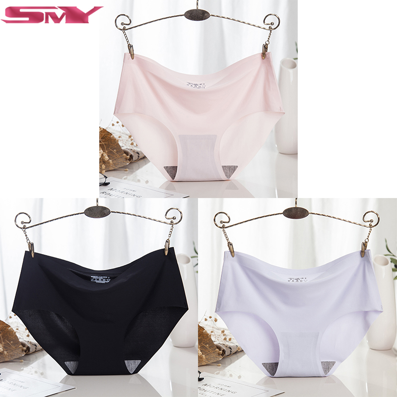 Summer Soft Ice Silk Seamless Women Underwear - 3pcs Ice Silk