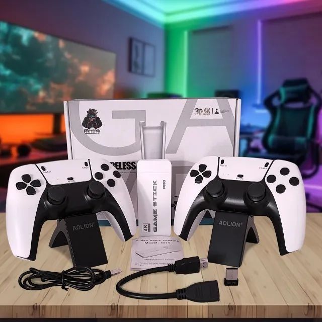 M15 Game Stick 4K Video Game Console Retro Classic Games 2.4G Double Wireless Controller for PS1/GBA/SNES
